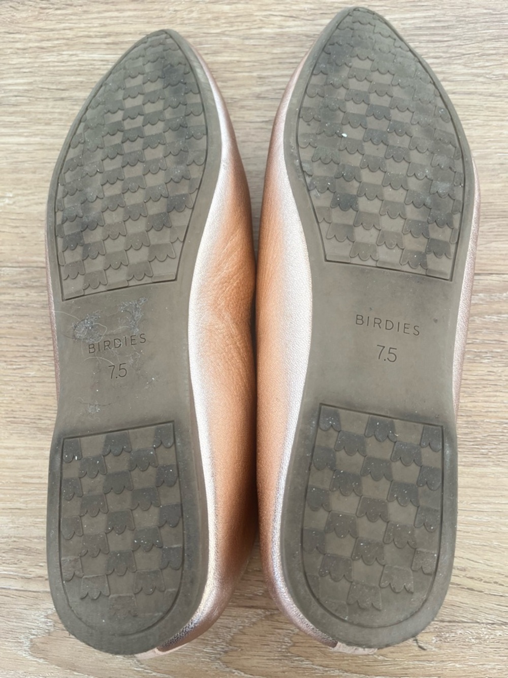 Birdies Goldfinch Leather Point Toe Ballet Flats Rose Gold, 7.5 - Picture 10 of 12